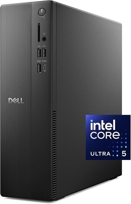 Dell Slim Desktop, Intel Core Ultra 5-225, 512GB SSD, Windows 11 Home | Intel UHD Graphics, 16GB DDR5, Wi‑Fi 6, Bluetooth, Wired Keyboard, ECS1250 ENERGY STAR EPEAT