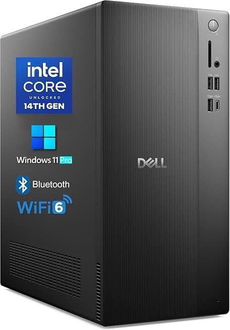 Dell 2026 Edition Tower Desktop Computers, 8GB DDR5 RAM, 512GB PCIe SSD | Copilot AI, Intel Core i3-14100, Windows 11 Pro, WiFi 6, Bluetooth, DisplayPort, HDMI, Type-C, for Business & Home