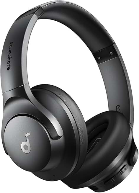 Soundcore by Anker Q20i Hybrid Active Noise Cancelling Headphones, Black | Over-Ear, Bluetooth, 40H ANC Playtime, Hi-Res Audio, Big Bass, Transparency Mode, Customize via App, Travel, Home, Office TCO Certified